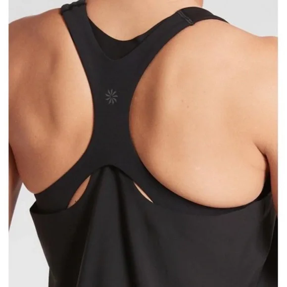 NWT ATHLETA 2-in-1 Ultimate Support Tank Top & Sports Bra Black - Picture 2 of 4